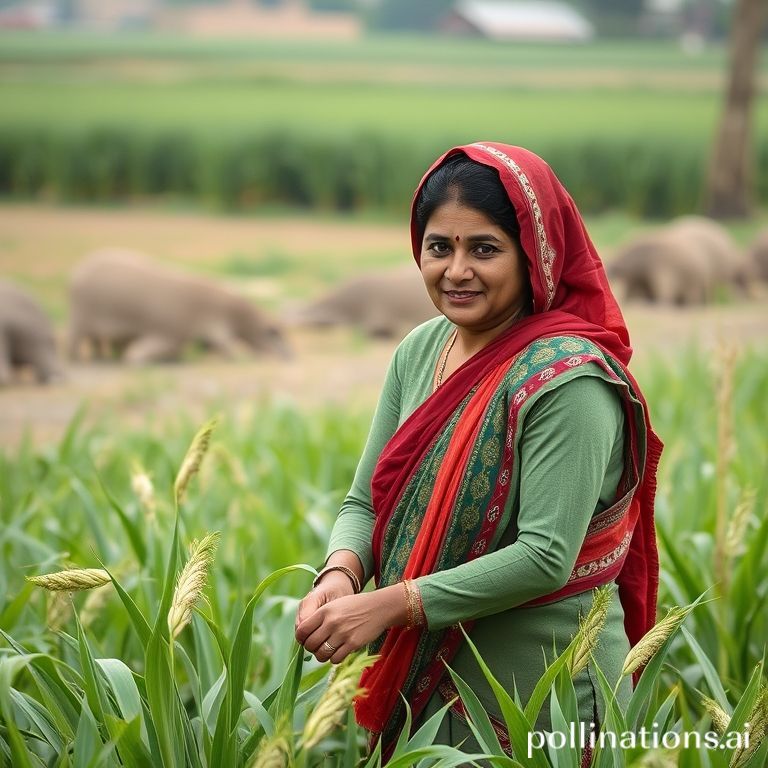 a women working in crop of Pakistani village
